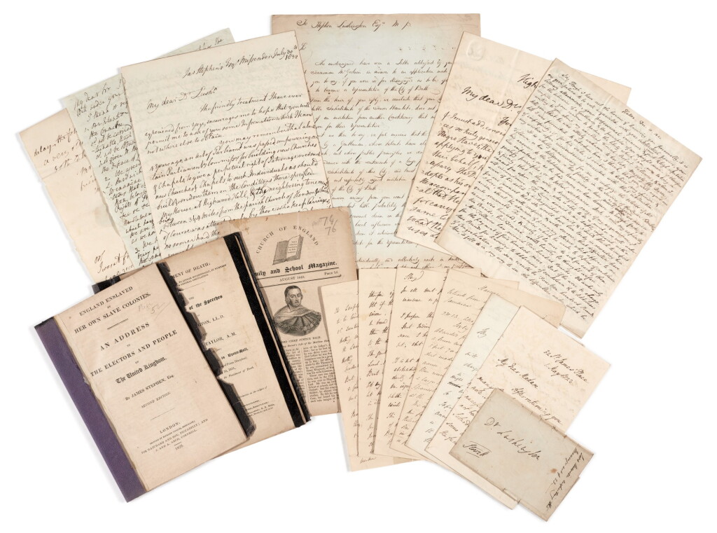 View full screen - View 1 of Lot 344. William Wilberforce | Four letters to Stephen Lushington, with related material on Abolitionism, 1820s-40s.