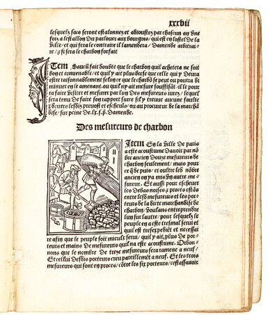 View full screen - View 1 of Lot 351. Les Ordonnances de la Prêvoté des marchands, Paris, 1500-1501, later green vellum.