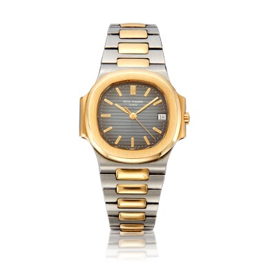 View full screen - View 1 of Lot 60. Reference 3800/1JA-001 Nautilus, A stainless steel and yellow gold automatic wristwatch with date and bracelet, Circa 1997 百達翡麗 3800/1JA-001型號 Nautilus 精鋼及黃金自動上鏈鍊帶腕錶備日期顯示,約1997年製.