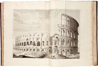 View full screen - View 1 of Lot 62. Bonaventura van Overbeke | Stampe degli avanzi dell’ antica Roma. London, 1739, fine views of Roman architecture.