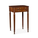 A Federal Figured Mahogany Two-Drawer Work Table, Massachusetts, Circa 1800