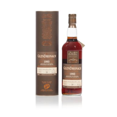 View full screen - View 1 of Lot 306. The Glendronach Single Cask 19 Year Old 54.2 abv 1993 (1 BT70).