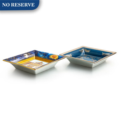 View full screen - View 1 of Lot 8062. Patek Philippe | Porcelain de Limoges, A set of two commemorative Limoges porcelain and enamel dishes, Circa 2014 | 百達翡麗 | Porcelain de Limoges 一套二件利摩日陶瓷及琺瑯擺飾盤,約2014年製.