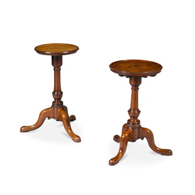 View full screen - View 1 of Lot 80. A matched pair of George II mahogany wine tables, mid-18th century.