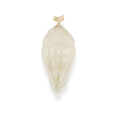 View full screen - View 1 of Lot 49. A white glass 'Buddhas Hand' snuff bottle, Qing dynasty, 19th century | 清十九世紀 白料佛手形鼻烟壺.