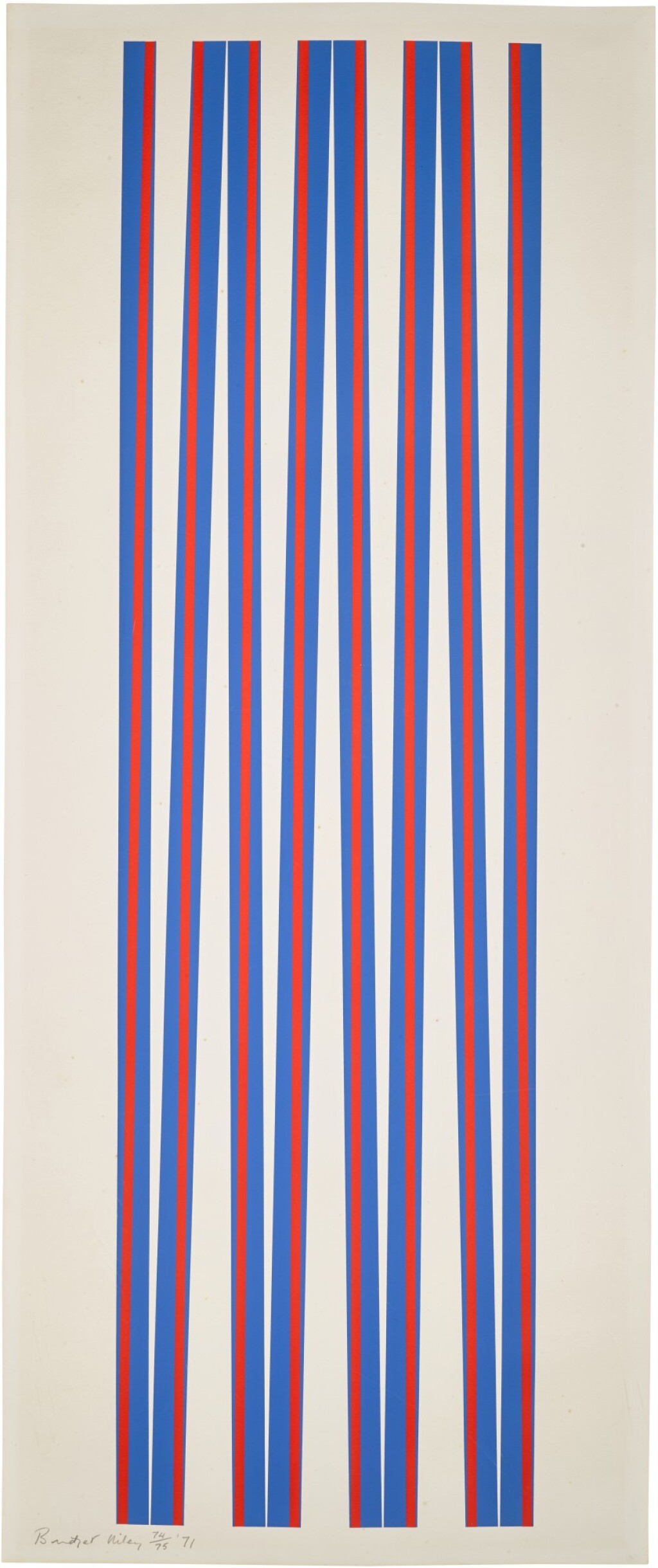 View full screen - View 1 of Lot 671. BRIDGET RILEY | UNTITLED (ELONGATED TRIANGLES 1) (S. 10).