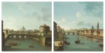 Rome, View of the River Tiber with the Castel Sant’Angelo and Saint Peter's Basilica; Florence, View of the River Arno towards the Ponte della Santa Trinità and the Ponte Vecchio