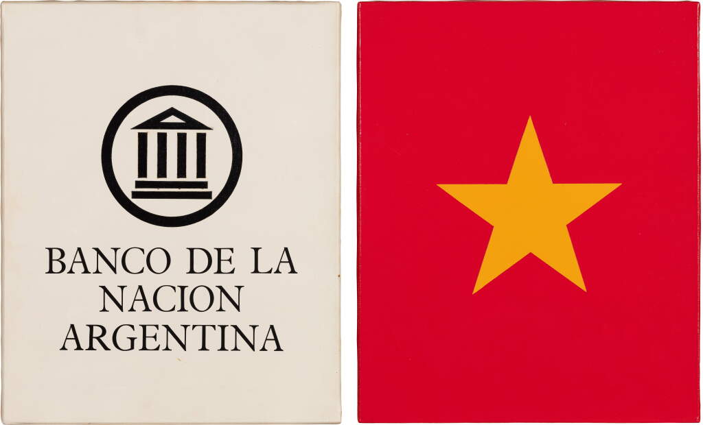 View full screen - View 1 of Lot 102. Banco de la Nacion Argentina ; China Flag (two works).