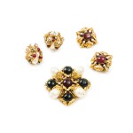 Set of Three: A Brooch, Fall 1994 and Two Pairs of Earring Clips, ca. 1980 and Fall 1995