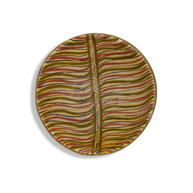 View full screen - View 1 of Lot 103. A Nishapur slip-painted bowl with abstract design, Persia or Central Asia, 10th century.