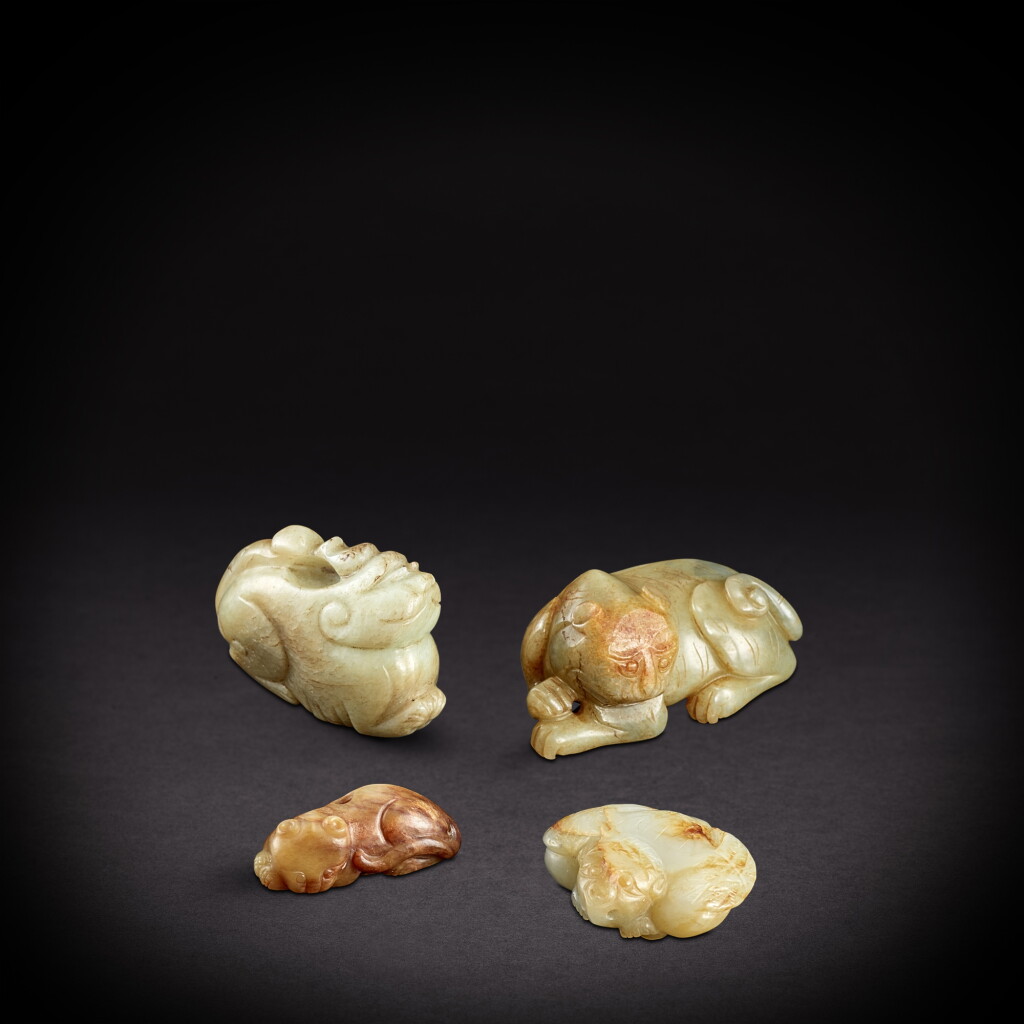 View full screen - View 1 of Lot 3531. Four jade animals, Yuan - Ming dynasty | 元至明 玉雕動物四件.