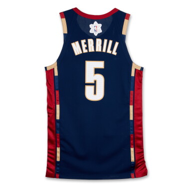 View full screen - View 1 of Lot 7. Sam Merrill ‘Christmas Day’ Cleveland Cavaliers 2025-2026 Game Worn Classic Edition Jersey .