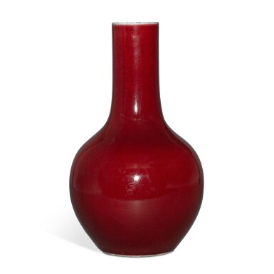 View full screen - View 1 of Lot 162. A red-glazed bottle vase, Qing dynasty, 18th century.