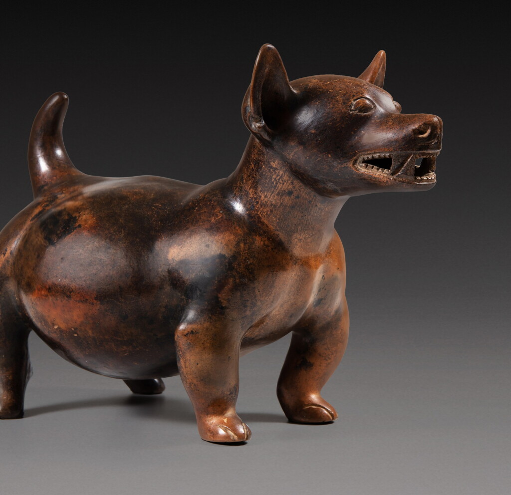 View full screen - View 1 of Lot 25. Colima standing Dog Figure, Mexico, Protoclassic, ca. 100 BC-AD 250 | Chien, Colima, Mexique, Protoclassique, ca. 100 AV. J.-C.-250 AP. J.-C..