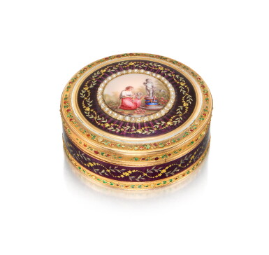 View full screen - View 1 of Lot 85. A Pearl-Set Gold and Enamel Bonbonniere, Jean-George Rémond, Geneva, 1783-1791.