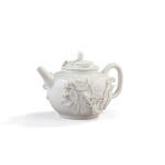 An early Meissen white porcelain teapot and cover, circa 1713-15