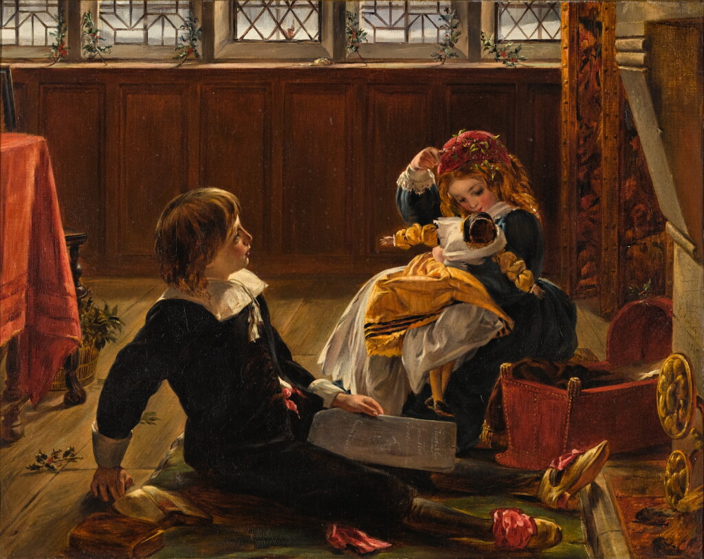 View full screen - View 1 of Lot 28. JOHN CALCOTT HORSLEY, R.A. | UNDER THE MISTLETOE.