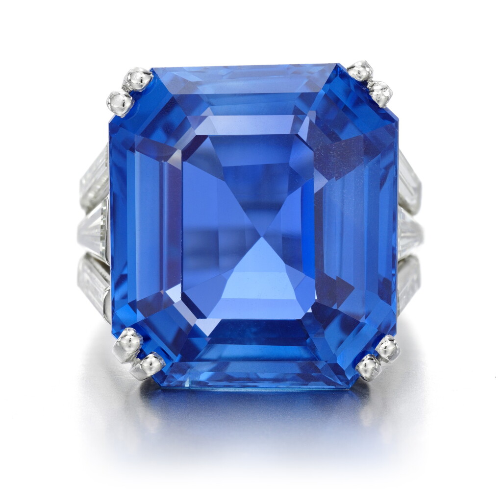View full screen - View 1 of Lot 157. Sapphire ring, 1950s.