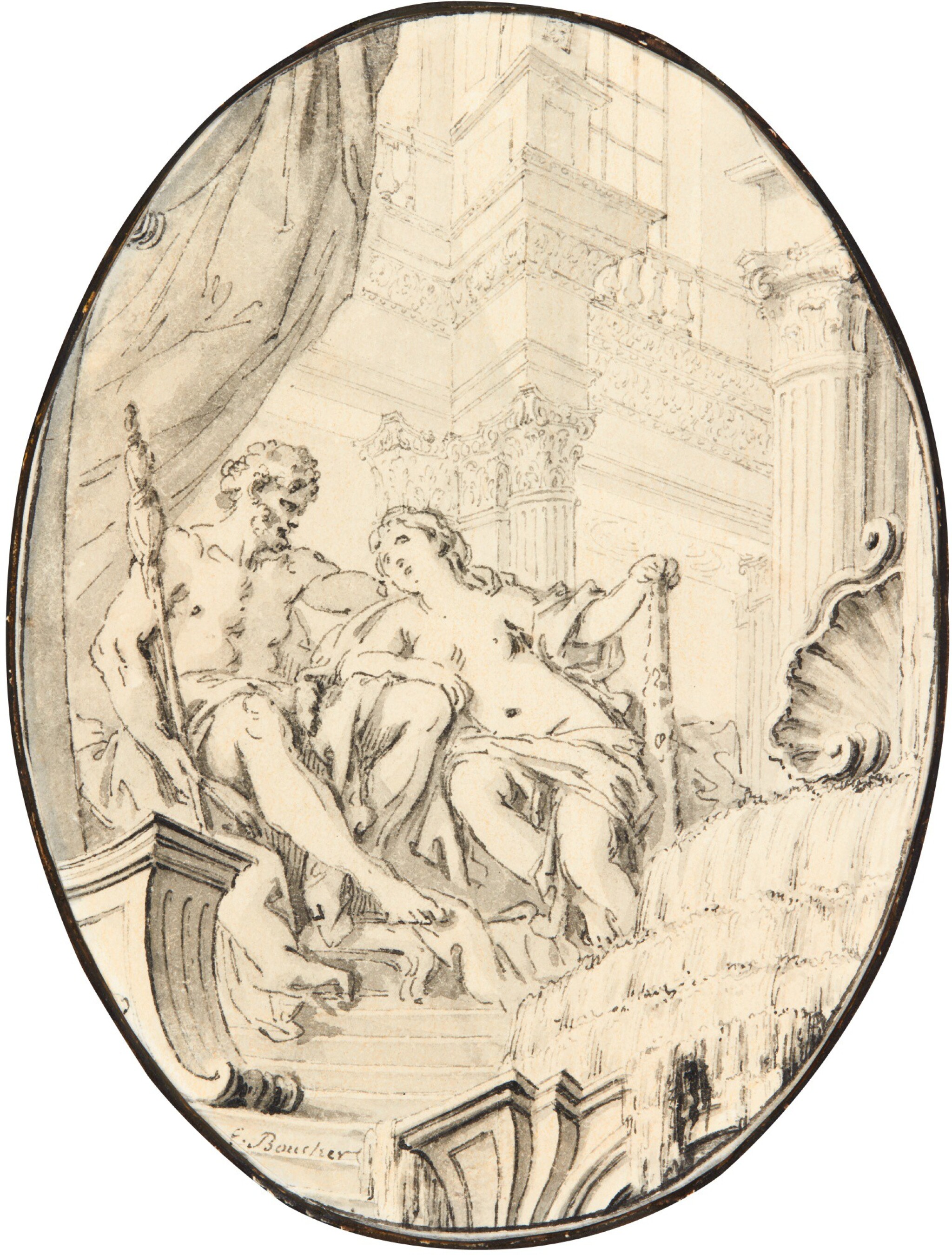 FRAN OIS BOUCHER HERCULES AND OMPHALE Old Master Drawings Old fran-ois-boucher-hercules-and-omphale-old-master-drawings-old
