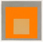 STUDY TO HOMAGE TO THE SQUARE: REDDISH IN ORANGE WITH GRAY