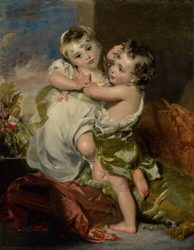 View full screen - View 1 of Lot 284. SIR THOMAS LAWRENCE, P.R.A. AND HENRY WYATT | THE PROFFERED KISS.