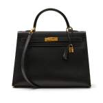 Black Sellier Kelly 35cm in Box Leather with Gold Hardware, 2002