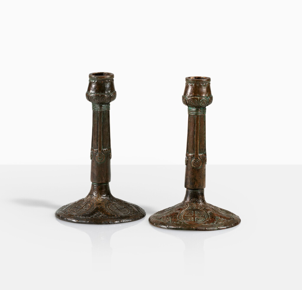 View full screen - View 1 of Lot 1. Pair of candlesticks, circa 1900.