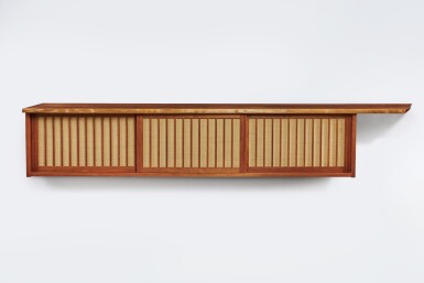 View full screen - View 1 of Lot 94. George Nakashima, Triple Sliding Door Wall Cabinet.