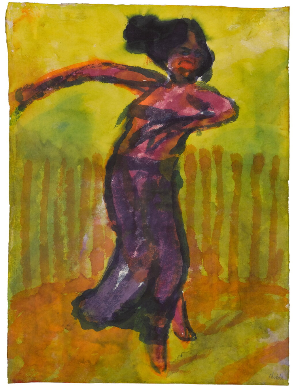 View full screen - View 1 of Lot 386. EMIL NOLDE | ZIGEUNERTÄNZERIN (GYPSY DANCER).