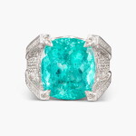 Paraíba-Type Tourmaline and Diamond Ring | 12.38克拉 「莫桑比克」帕拉伊巴碧璽 配 鑽石 戒指