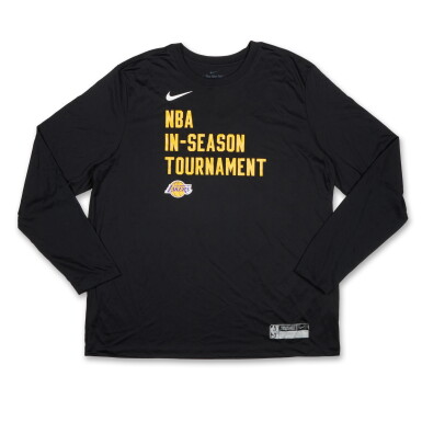 View full screen - View 1 of Lot 33. LeBron James Los Angeles Lakers 2023-24 In-Season Tournament Quarterfinals City Edition Shooting Shirt .