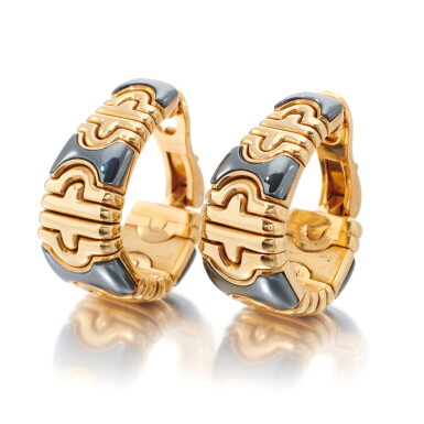 View full screen - View 1 of Lot 120. BULGARI | PAIR OF EARRINGS 'PARENTESI' (PAIO DI ORECCHINI).
