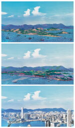 Stephen Wong 黃進曦 | Kowloon Mountain Ranges (Set of Three) 九龍群山（一組三幅）