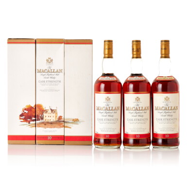 View full screen - View 1 of Lot 9365. The Macallan 10 Year Old Cask Strength 57.2 abv NV (3 LITR).