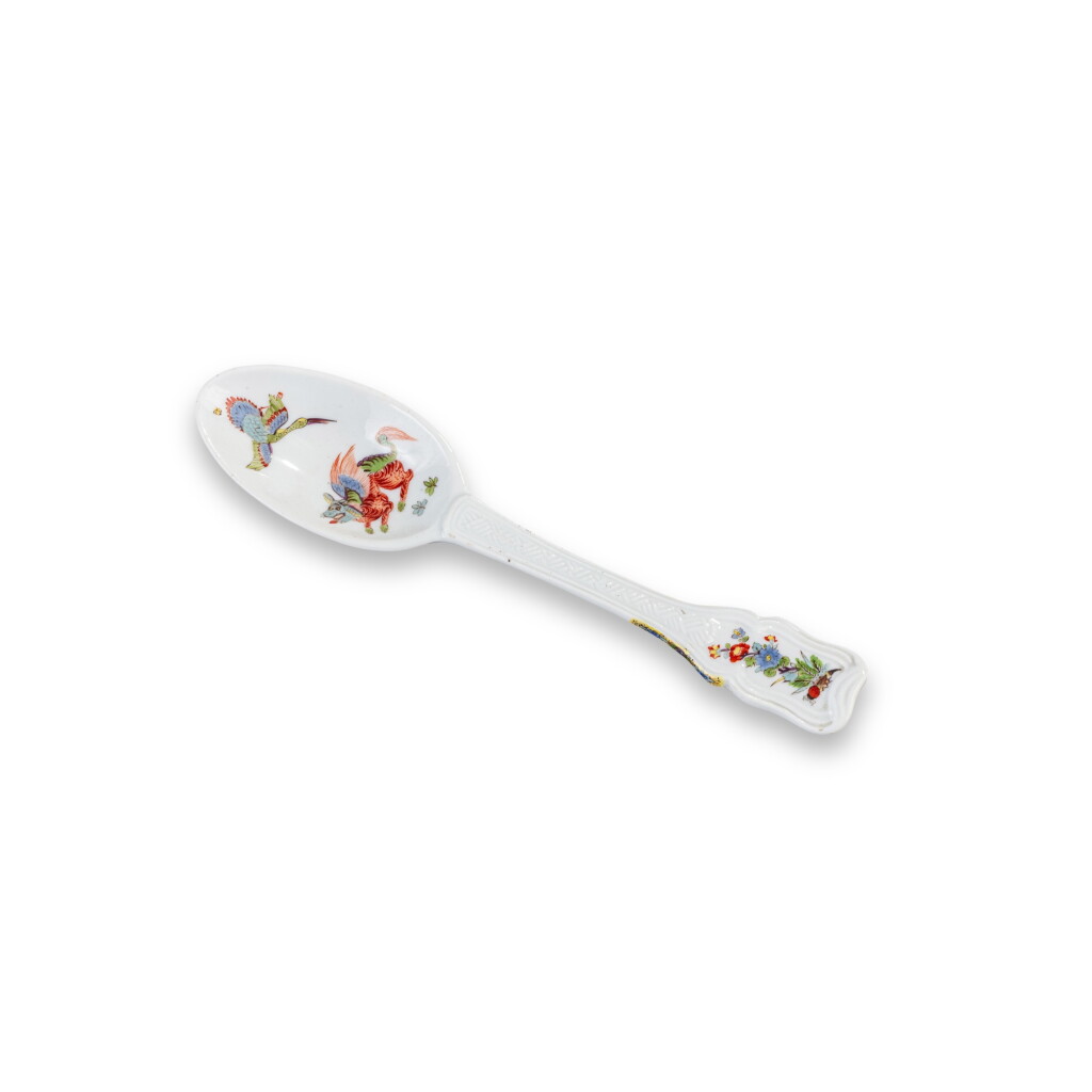 View full screen - View 1 of Lot 572. A rare Meissen porcelain spoon, circa 1740.