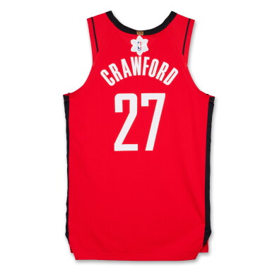 View full screen - View 1 of Lot 51. Isaiah Crawford ‘Christmas Day’ Houston Rockets 2025-2026 Game Issued Icon Edition Jersey .