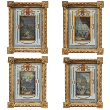 View full screen - View 1 of Lot 33. Cadre à système, dit "changementskastje", vers 1781 Frame with a mechanism, called "changementskastje", circa 1781.