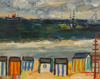 View full screen - View 1 of Lot 60. Scene de plage.