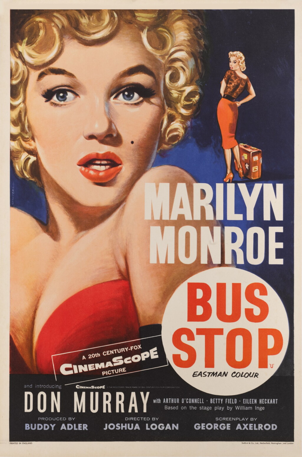 View full screen - View 1 of Lot 50. BUS STOP (1956) POSTER, BRITISH.