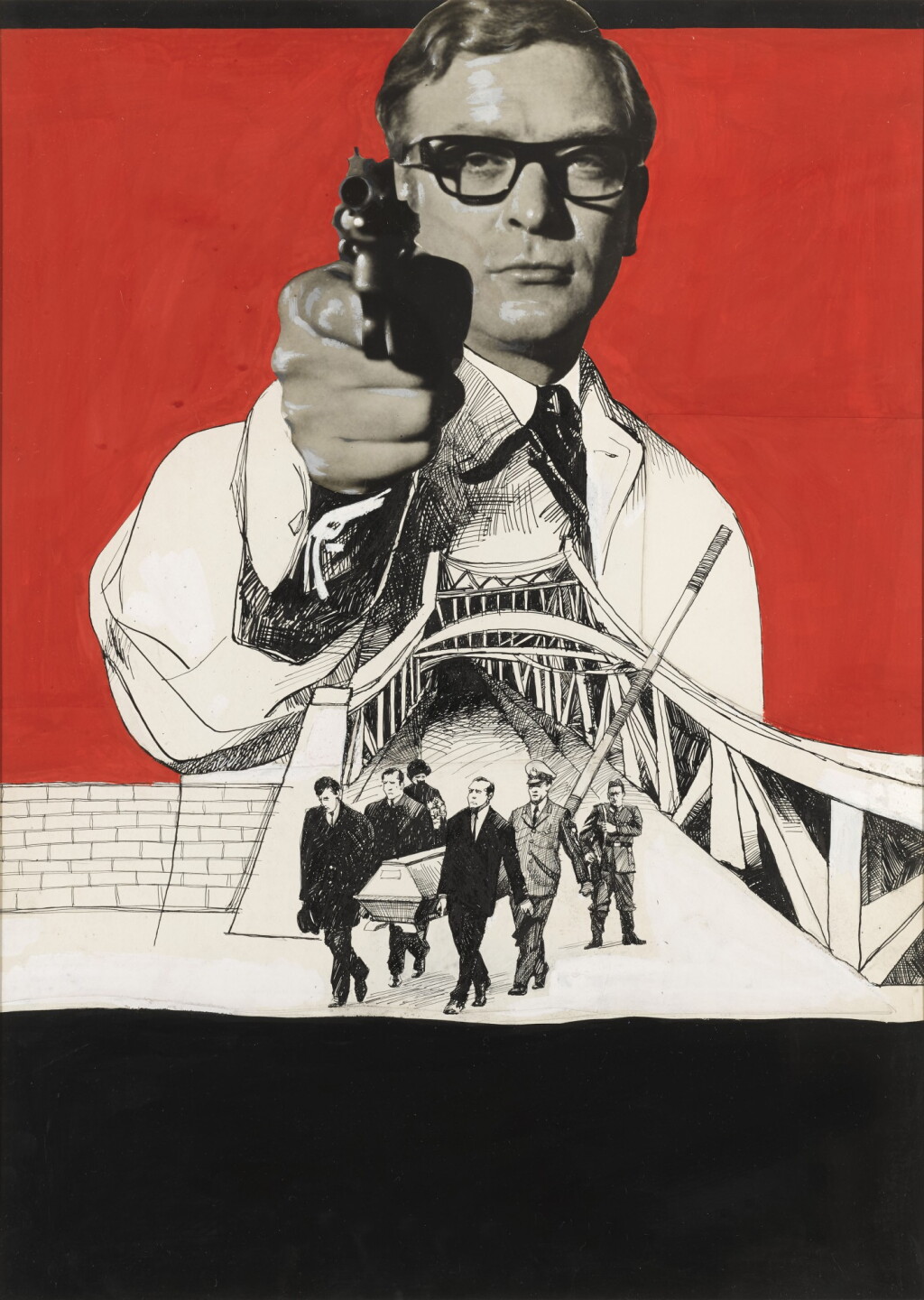 View full screen - View 1 of Lot 7. Funeral in Berlin (1966), original artwork, Italian.