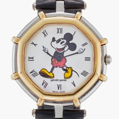 View full screen - View 1 of Lot 715. Reference G2860.7 'Mickey Mouse' | A steel and gold Quartz Mother of pearl wristwatch, Circa 1990.