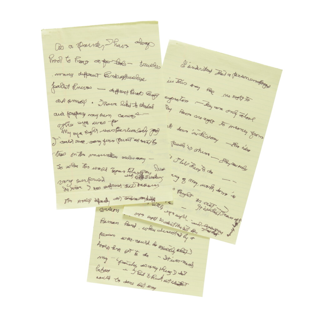 View full screen - View 1 of Lot 62. GEORGIA O'KEEFFE | AUTOGRAPH MANUSCRIPT, TITLED IN O'KEEFFE'S HAND "MY EYES AND PAINTING".