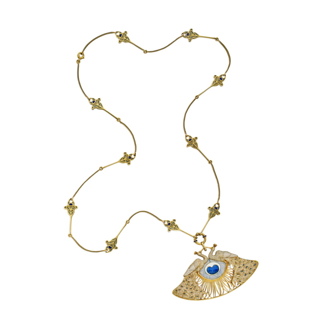 View full screen - View 1 of Lot 58. Gold and Enamel Pendant-Necklace.