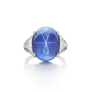 View full screen - View 1 of Lot 85. Star Sapphire and Diamond Ring.