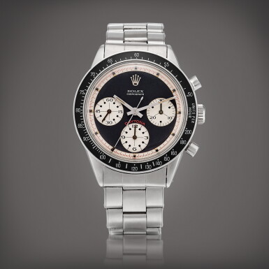 View full screen - View 1 of Lot 2281. Cosmograph Daytona 'Paul Newman', Reference 6241 A stainless steel chronograph wristwatch with bracelet, Circa 1968 | 勞力士 | Cosmograph Daytona 'Paul Newman' 型號6241 | 精鋼計時鏈帶腕錶,約1968年製.