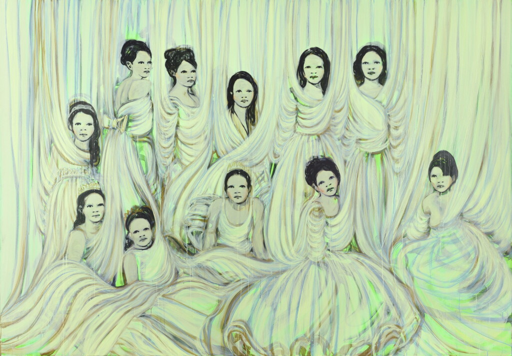 View full screen - View 1 of Lot 1108. Claire Tabouret 克萊爾・特伯萊 | Les Débutantes (vert de jaune) 元媛舞會(黃綠調).