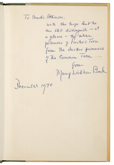 View full screen - View 1 of Lot 161. Mary Wickham Bond | Three signed first editions, with associated ephemera.