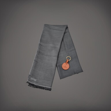 View full screen - View 1 of Lot 8709. A set of leather keychain and cashmere and silk shawl, Circa 2020 | 勞力士 | 一套皮製鑰匙扣及羊絨絲綢披肩,約2020年製.