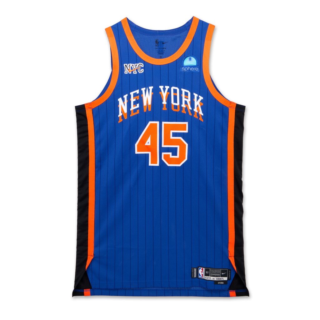 View full screen - View 1 of Lot 53. Jericho Sims New York Knicks 2023-2024 Game Worn City Edition Jersey.