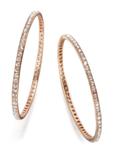 View full screen - View 1 of Lot 15. PAIR OF DIAMOND BANGLE-BRACELETS, TIFFANY & CO..